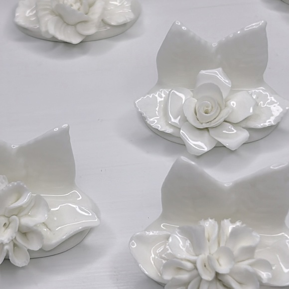 Vintage Coalport 💐 Bone China Floral Name Card Holders Mismatched Set of 8 - Picture 15 of 16